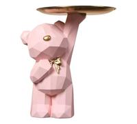 Harewtwy Bandeja de Almacenamiento Geométrica con Forma de Oso, Encantadoras Esculturas de Osos Nórdicos, Bandeja Almacenamiento Oso, Estatua para Entrada o Sala de Estar.