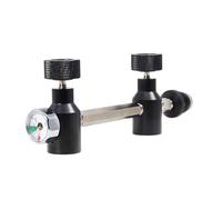Harewtwy Cabezal de Inflado para Conectar Dos Cilindros de Gas. Conector de Cilindro de Gas de Larga Duración para Deportes Al Aire Libre. Cabezal de Inflado G1/2 A
