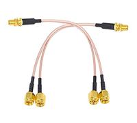 Harewtwy Cable Coaxial de Antena WiFi SMA Hembra una Tipo y 2XSMA Macho Recto Divisor Combinador ExtensióN Cable Flexible RG316