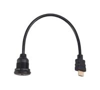 Harewtwy Cable de Montaje en Panel Compatible con 4K, Adaptador Hembra A Macho de Montaje Empotrado Redondo, Cable Compatible con de Alta Velocidad.
