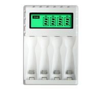 Harewtwy Cargador de BateríA con Pantalla LCD Inteligente Inteligente con 4 Ranuras para BateríAs Recargables AA/AAA NiCd NiMh Cargador Nimh AA