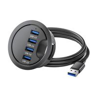 Harewtwy Concentrador USB, Lector de Tarjetas, Estación de Acoplamiento USB de Escritorio 3.0, Concentrador de Cuatro Puertos, Divisor de Concentrador de Escritorio