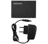 Harewtwy Conmutador de Rojo de 5 Puertos 4 Hilos RJ45 Gigabit Ethernet 1000Mbps Splitter Travel LAN Switch Hub para PC Desktop Enchufe de la UE Negro