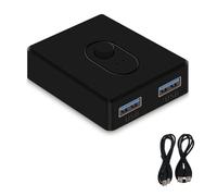Harewtwy Conmutador KVM USB 3.0 Conmutador 1X2/2X1 Divisor USB Controlador Compartido para Computadora PortáTil Impresora Teclado RatóN, A