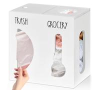 Harewtwy Dispensador de Bolsas de Basura 2 en 1, Soporte de Madera para Bolsas de Basura, Soporte de Pared para Bolsas de Plástico B