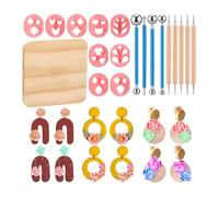 Harewtwy Juego de 20 Mini Cortadores de Arcilla con Forma de Pétalo, 10 Moldes de Flores de Arcilla Polimérica para Hacer Aretes, Kit para Hacer Joyas.