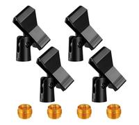Harewtwy Juego de 4 Clips de Micrófono para Soportes. Soportes de Micrófono Ajustables con Adaptadores. Micrófono Inalámbrico y Abrazadera para Soportes de Micrófono.