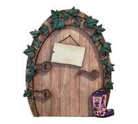 Harewtwy Mini Puerta de Madera de, Puerta de Cuento de Hadas, DecoracióN de Puerta, JardíN, Patio, DecoracióN, Puerta de Elfo de Hadas, Adorno Artesanal 2