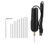 Harewtwy Mini Taladro para Hacer Joyas, Juego de Taladro Eléctrico USB con 10 Brocas de 0,8 A 1,2 mm para Taladrar Piezas de Fundición de Resina