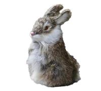 Harewtwy Modelo Realista de Piel Sintética de Conejo, Figura de Animal Realista para Decoración del Hogar, Regalos y Manualidades, Piel de Conejo Marrón Suave Al Tacto.