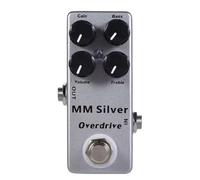 Harewtwy Pedal de Efectos de Guitarra Overdrive de 4 Modos, Color Plateado, para Procesadores de Efectos, Mezclador de Sonido de Trémolo.