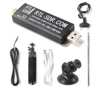 Harewtwy RTL-SDR V3 R820T2 TCXO Software Radio Banda Ultracorta SDR Receptor de Conveniencia MultifuncióN Negro Juego Completo