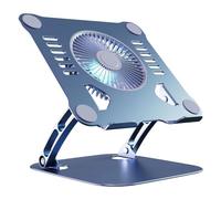 Harewtwy Soporte Plegable para Portátil y Tableta con Ventilador de Refrigeración, Soporte de para Portátil, Enfriador de Escritorio, Soporte de Aluminio para Portátil, Color Gris.