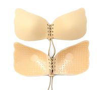 Harewtwy Sujetador Sin Tirantes Autoadhesivo Vendaje Sólido para Mujer Barra De Gel De Silicona De Empuje Alto Sujetador De Ropa Interior para Mujer - Color De Piel B Copa