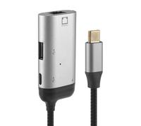 Harewtwy Tipo-C a Gigabit Ethernet Rj45 LAN PD Carga USB C Adaptador Convertidor de Puerto de Datos para TV PC S20