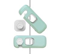 Harewu 5 cerraduras de seguridad para refrigerador para niños. Pestillos autoadhesivos protectores. Cerradura a prueba de pellizcos para niños pequeños y niños. Ideal para refrigeradores, armarios,