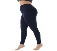 Harfe Stretch is Comfort Women's Cotton/Spandex Plus Size Leggings Camisa con Plumas, marine, XXL