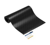 HARFINGTON 1 juego de vinilo de fibra de carbono de 4 pulgadas x 5 pies PET forjado, autoadhesivo, impermeable, rollo de envoltura con herramienta raspadora para decoración de bricolaje, protección