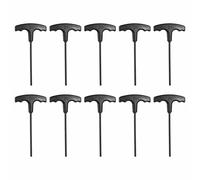 HARFINGTON 10 llaves hexagonales con mango en T de 4 mm métricas S2 de acero de brazo largo negro T-Key extremo plano interior hexagonal herramienta de reparación para mantenimiento de automóviles en