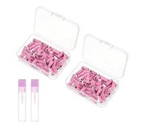 HARFINGTON 100 bandas de lijado para taladro de uñas, banda de lijado pequeña de grano 120# con mandril de 3 mm, mini brocas para lima de uñas de gel acrílico, color rosa