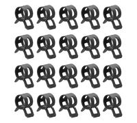 HARFINGTON 20 abrazaderas de manguera tipo banda de resorte de 9 mm, clip de resorte de manguera de vacío de silicona, abrazadera de tubo de baja presión, color negro