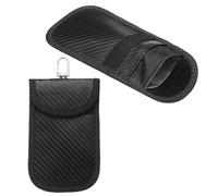 HARFINGTON Faraday - Paquete de 2 bolsas para llaves de coche, bolsa Faraday RFID Fob Key Protector de bloqueo de señal, funda antirrobo, bloque de seguridad tamaño pequeño, color negro