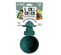 Hari Lock & Crock Cuenco Comedero y Bebedero para Jaula de Pajaros, Verde, 177 ml