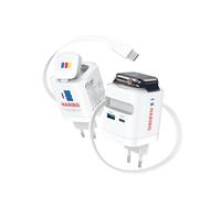 HARIBO Cargador USB C de 65 W para Apple Watch con cable retráctil, 4 puertos GaN fuente de alimentación cargador rápido para Apple Watch Ultra/10/9 Series, para MacBook Pro, para iPhone 17-8/iPad