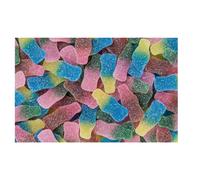 HARIBO COOL SODA 1KG NUEVO son unos caramelos de goma con forma de botellas de soda de sabores ácidos a sandía y fresa, limón y piña y cereza y cola. Sabor de Haribo TOP original calidad de confianza