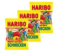 HARIBO de Frutas y Vino Cola Caracoles, 3 Pack, Ositos de Goma, Goma, Golosinas, en Bolsa, Bolsa, 175 g