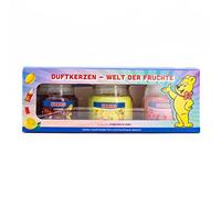 Haribo Duftkerzen Set 3-tlg., Cereza Cola + Fresa + Limón Frutas, 3x85g