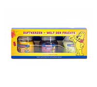 Haribo Duftkerzen Set 3-tlg., Coco Lima + Mezcla de Bayas + Diversión Tropical, 3 x 85 g