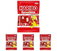 HARIBO FAVORITOS RED & WHITE - 90g (Paquete de 4)