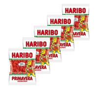Haribo Fresas Primavera, 5 Unidades, Ositos de Goma, Vino Goma, Golosinas, en Bolsa, Bolsa