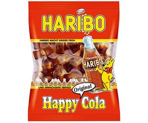 Haribo - Fruta goma - happy cola, 200 g de clásico entre los cola de productos y cuando la grande y pequeña muy populares. happy cola con un moderno sabor cola.