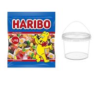 Haribo Gominolas Cocktail 1 kg - Surtido de Chuches Variadas - Cubo con Tapa y Asa