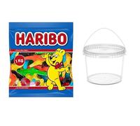 Haribo Gominolas Lagartones 1 kg - Caramelos Blandos en Forma de Lagarto - Cubo ADRI Reutilizable