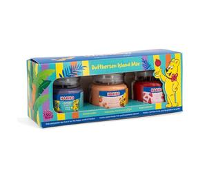 Haribo Islandia - Velas aromáticas afrutadas (3 unidades, regalo para mujeres, para el hogar, perfumadas de 85 g, en un vaso)