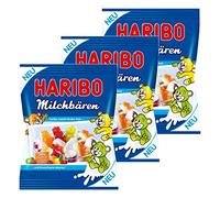 Haribo Juego de 3 bolsas de ositos de gominola de leche, golosinas, leche, 3 bolsas de 175 g cada una