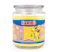 Haribo Vela aromática en tarro de cristal, 510 g, aroma a limón, 100 h de combustión, 2 mechas, idea de regalo para mujeres, vela de verano