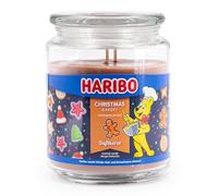 Haribo Vela aromática en tarro de cristal, 510 g, aroma picante de invierno, doble mecha, 100 h de combustión, vela en tarro de cristal, idea de regalo de Navidad