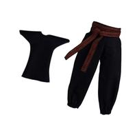 Harilla 1:12 Hombres Men Men Lounge Pants con Cinturón, Sport Cosplay Flower Miniature Pad Slow para 6 '' Números de Acción, Accesorios de Disfraces, Camisa Pantalones Negros