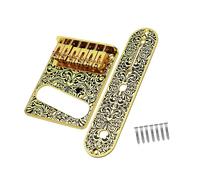 Harilla 1 Pieza Puente Eléctrico para Guitarra 6 Saddles Placa de Zinc Aleado Control de 3 Vías Fácil Montaje y Durabilidad Adecuado para Músicos Renovación, dorado