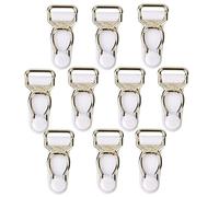 Harilla 10x Corsé Liguero Agarres de Cinturón Extremos de Liguero Clips de Medias de Calcetería, Blanco, Individual