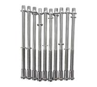 Harilla 10x Varillas de Tensión de Tambor, Tornillos de Tensión de Tom con Tuercas de Rueda para Accesorios de Instrumentos de Percusión de Caja, 6x100mm