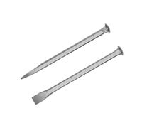 Harilla 2 Piezas Cincel para Tallado de Piedra Set de Cinceles Flat y Punta Cincel para Cincel para Mampostería con Superficie Granallada Material, 300MM, Individual