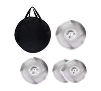 Harilla 4 piezas de bajo volumen de placas de placas de práctica Juego de práctica portátil de 14 pulgadas, 16 pulgadas, 20 pulgadas para bateristas que