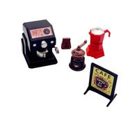 Harilla 5 piezas 1: 6 1:12 Escala de cafetería en miniatura Conjunto de jugadas de juego de la cocina del aparato de cocina set realista para la mesa de arena