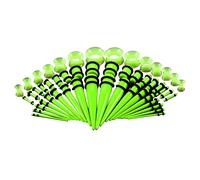 Harilla 50 Piezas de Orejas Juego Kit Medidores Tapones Túneles Acrílico Silicona Superficie Lisa Ligero Adecuado para Hombres Mujeres Estiramiento