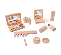 Harilla 8 Piezas Juego de Maquillaje Infantil Juguetes de Imitación Kit de Belleza Madera Cepillos Lavables Juguete Educativo para Niñas Adecuado para